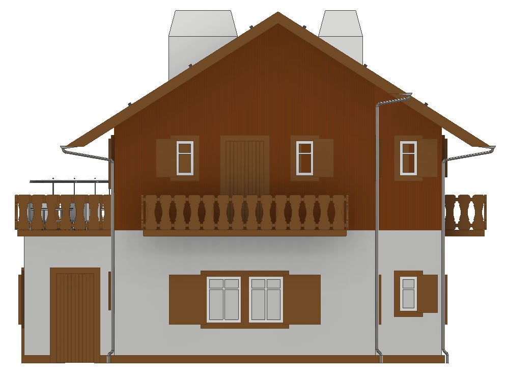 二层洋楼3D数模图纸